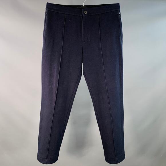 JAMES PERSE Size 34 Navy Cotton Blend Zip Pockets Tapered Casual Pants - Picture 1 of 5